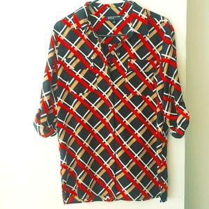 Jones New York Plaid Button Up top